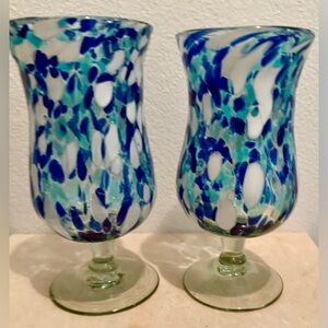 (4) “Bahia” by 10 Strawberry Street. 16oz. Mexico. Hand blown.